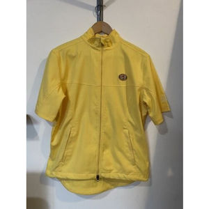 Kate Lord Womens Pullover Yellow Double Zipper Short Sleeve Golf Shirt S…
